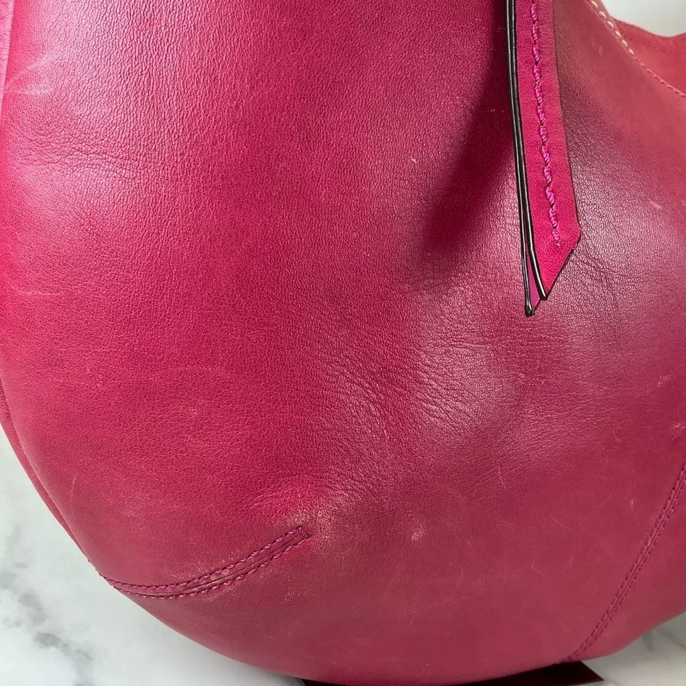 Coach‎ Y2K XL Soho Pleated Pink Fuchsia Leather Hobo Hand Shoulder Bag